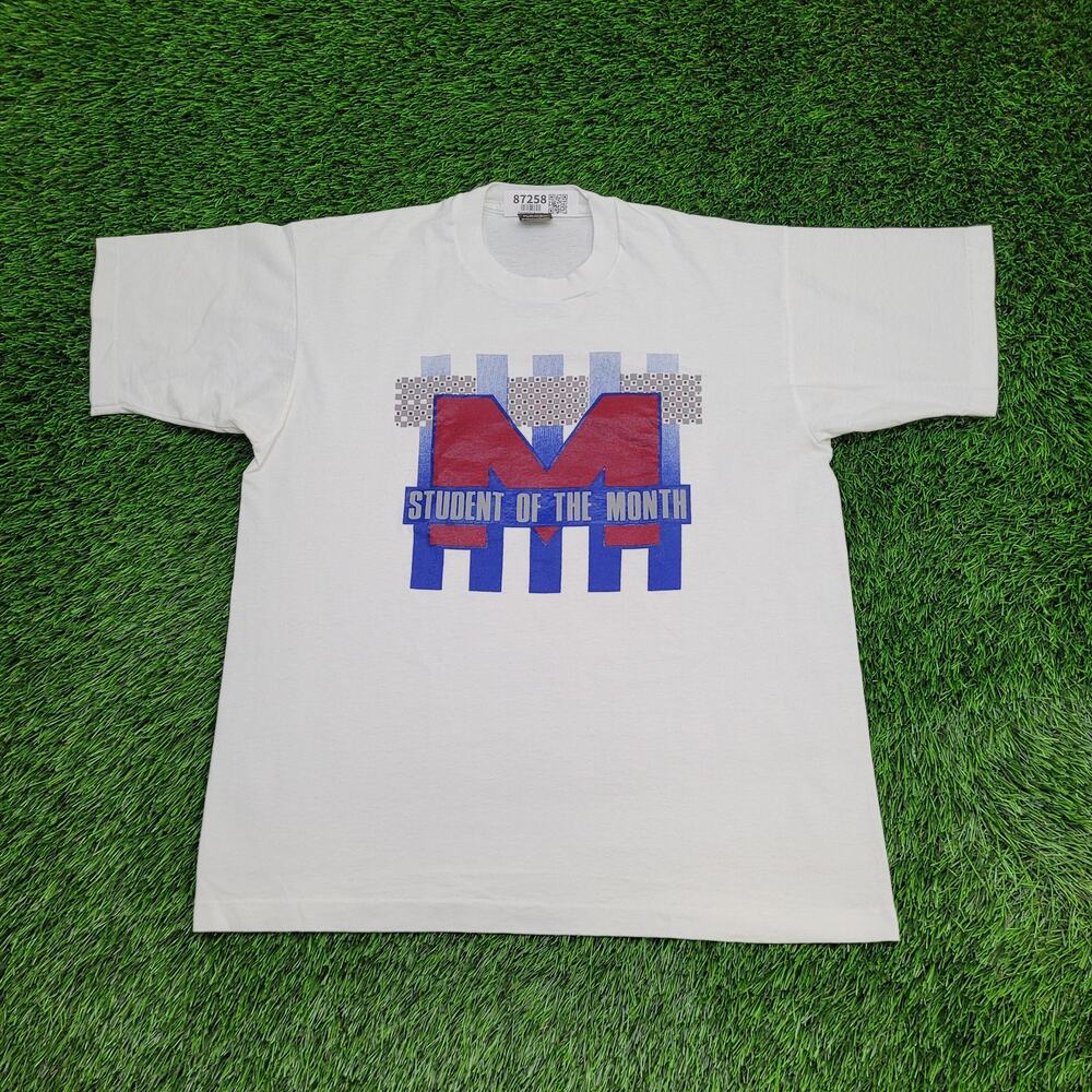 Vintage 80s Student-Of-The-Month Shirt Large 22x27 Crop USA